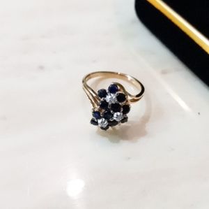 Diamond Sappire/ Yellow Gold 14k. Ring New